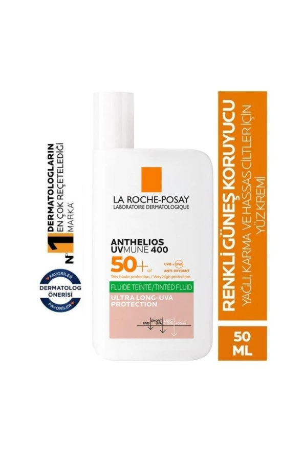 LA ROCHE POSAY Anthelios Uvmune 400 Oil Control Fluid Renkli Güneş Kremi Spf50 50Ml