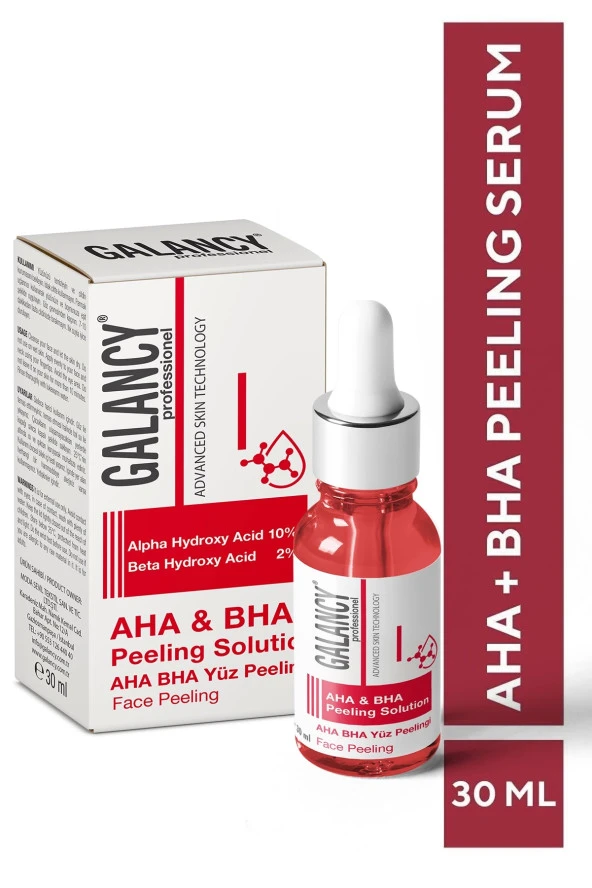 AHA+BHA Cilt Tonu Eşitleyici Kırmızı Peeling Serum 30 ml (Aha 10 + Bha 2)