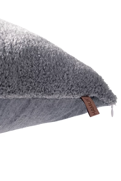 İskandinav Bohem 2 li Teddy Puffy Kırlent Kılıfı Gri - 2