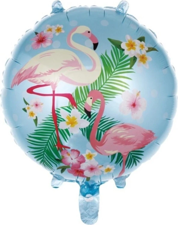 Flamingo Yuvarlak Folyo Balon 18 Inc Mavi