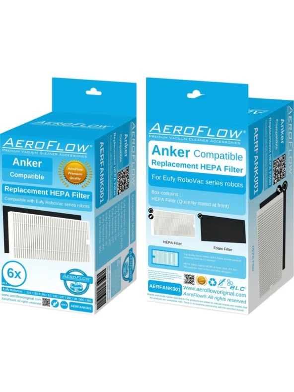 Aeroflow Eufy Robovac 15T Hepa Filtre - 6 Adet - Resim 2