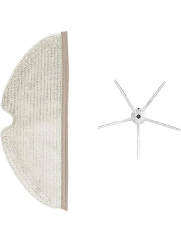 Dijitaldepodan Roborock S6 Pure Aksesuar Seti 1 Adet Tam Yüzeyli Fiber Mop Bezi 1 Adet Yan Fırça ürün görseli 1