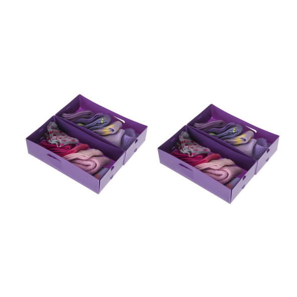 ÇEKMECE İÇİ DÜZENLEYİCİ SET,4 ADET KUTU MOR 30X15X7CM