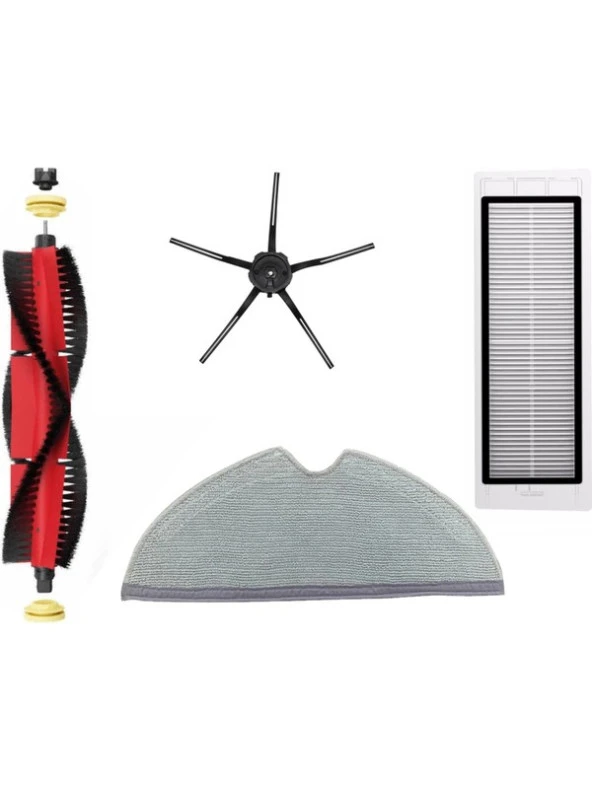 Robotcum Roborock S6 Pure Uyumlu Süpürge Yenileme Seti 4 Parça Siyah ürün görseli 1