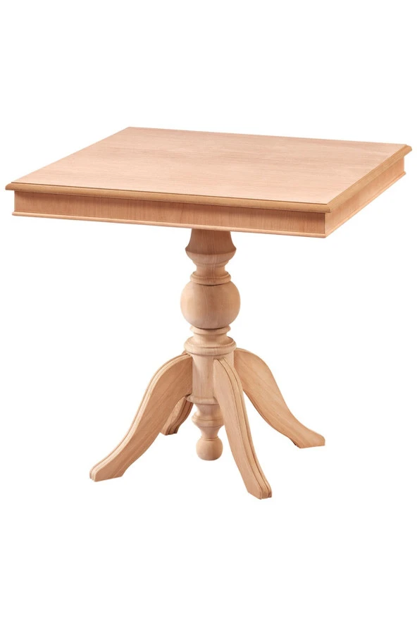 Mkd - Msa 161 / 80 Cm Kare Baba Ayak Yemek masası Cilasız Ahşap
