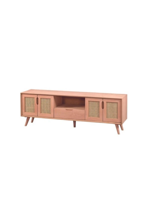 Mkd - Tv 114 / 180 Cm Hasırlı Retro Tv Sehpası Tv Ünitesi Tv Plazma