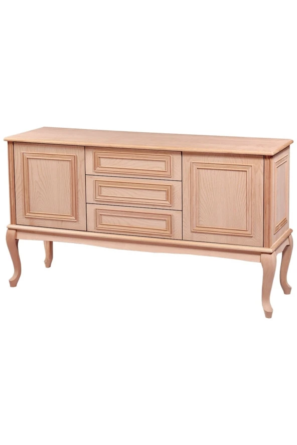 Mkd - Kns 137 / 150 Cm Dolaplı Konsol Cilasız Ham Ahşap