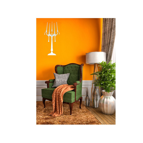 AYNALI DUVAR SÜSÜ (STİCKER) 2 ADET ŞAMDAN ŞEKİLLİ 35X20X0,6CM