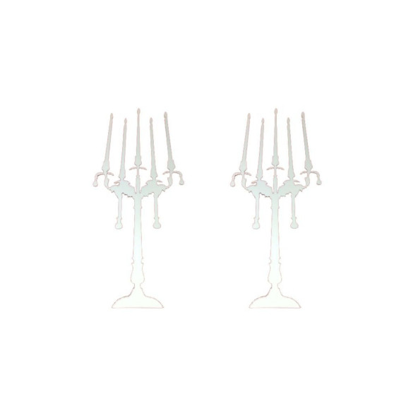 AYNALI DUVAR SÜSÜ (STİCKER) 2 ADET ŞAMDAN ŞEKİLLİ 35X20X0,6CM - 2