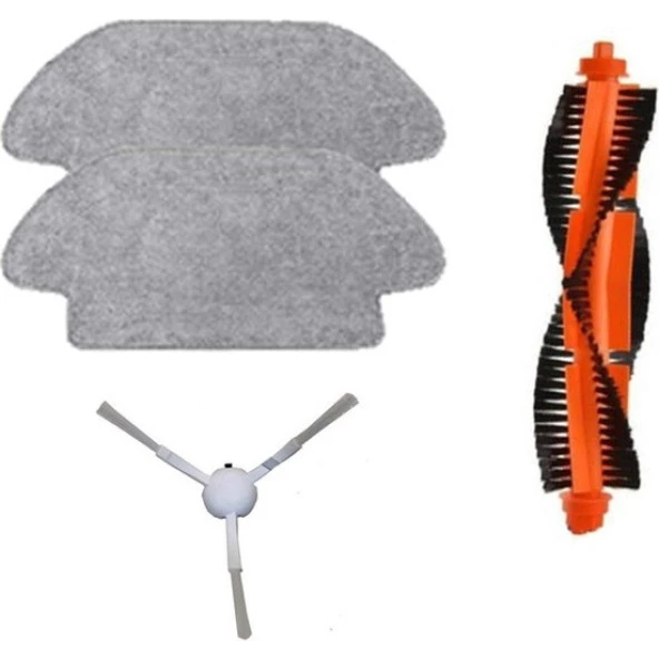 srfn ticaret  Xiaomi Mi Robot Vacuum Mop Pro Seti: 2 Adet Fiber Mop Bezi - 1 Adet Yan Fırça -  1 Adet Ana Fırça