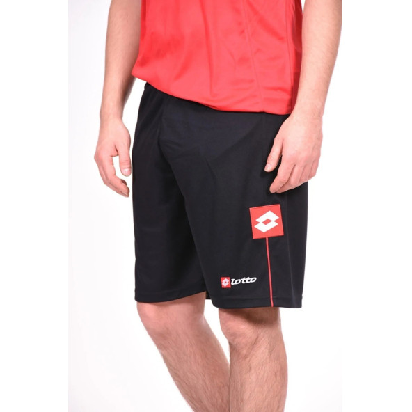 Lotto Erkek Şort Futbol Antreman Cepsiz Siyah Astarlı R2270 - 2