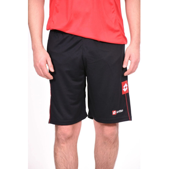 Lotto Erkek Şort Futbol Antreman Cepsiz Siyah Astarlı R2270 - 3