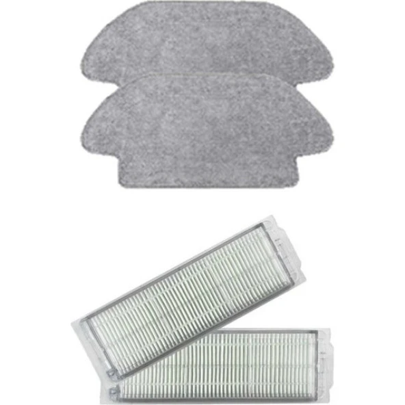 srfn ticaret Xiaomi Mi Robot Vacuum Mop Pro Seti: 2 Adet Hepa Filtre - 2 Adet Fiber Mop Bezi ürün görseli 1