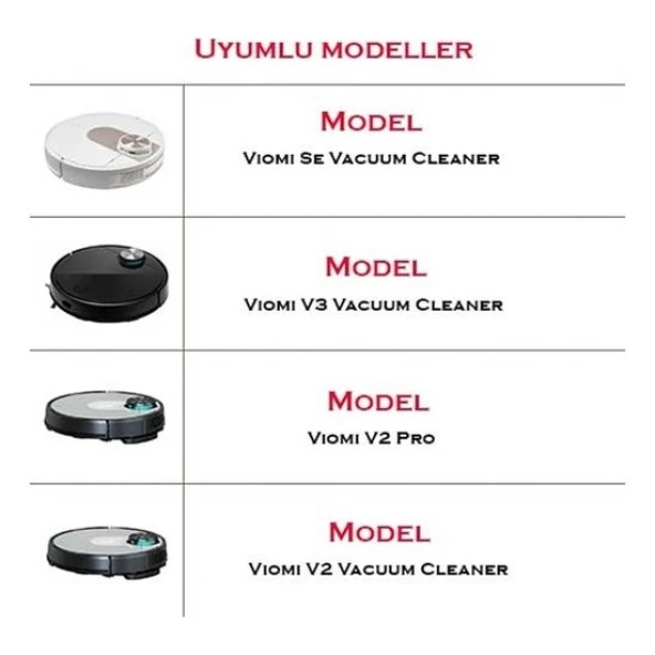 srfn ticaret Xiaomi Mi Vacuum Mop Pro Uyumlu 4 Parça Set - Resim 4
