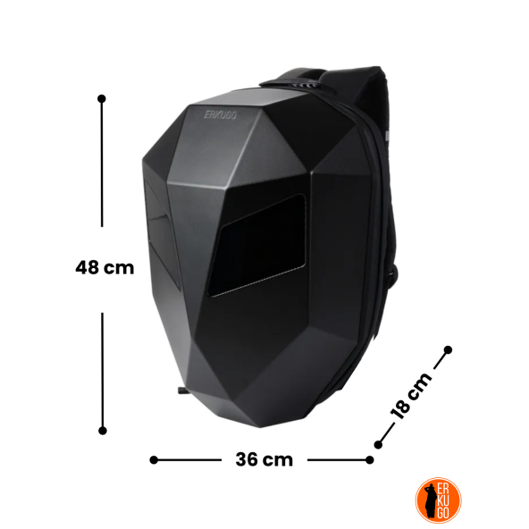 Erkugo Led Gözlü Motor Sırt Çantası, Ledli Sırt Çantası, Telefon Kontrollü Kask Taşıma Çantası, Loy Led Bag - 5