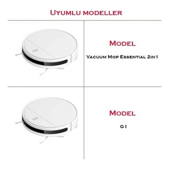 srfn ticaret Xiaomi Mi Robot Vacuum Mop Essential 2 In 1 (Mjstg1) & G1 Uyumlu Yenileme Seti 8 Parça - 2