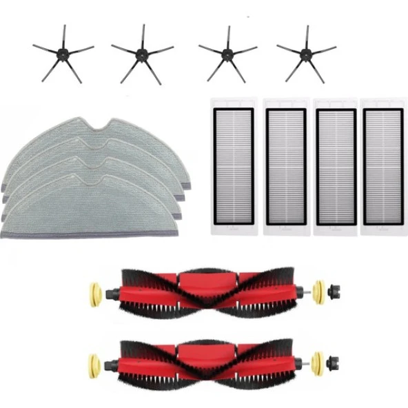 srfn ticaret Roborock S6 Pure Uyumlu Süpürge Yenileme Seti 14 Parça Beyaz ürün görseli 1