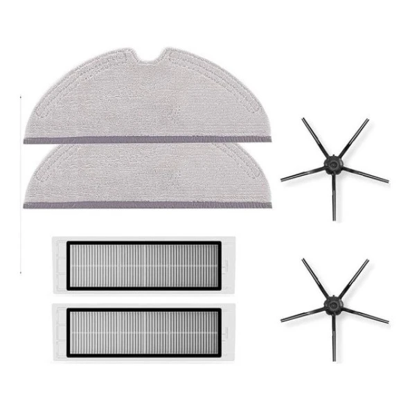 srfn ticaret Roborock Vacuum Cleaner S6 MaxV Uyumlu 6 Parça Robot Süpürge Aksesuar Seti (Siyah) ürün görseli 1