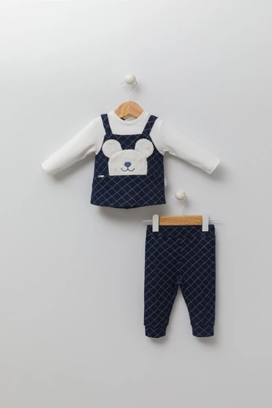 Babyhola Ayıcık Figürlü Erkek Kız Bebek Uzun Kollu Body Pantolon 2'li Alt Üst Takım 13569 - 12
