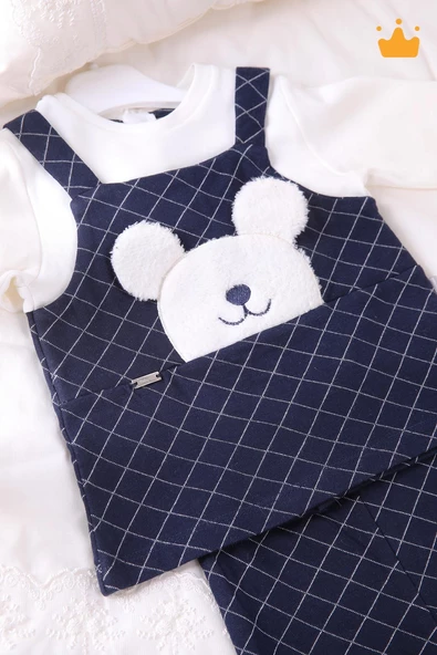 Babyhola Ayıcık Figürlü Erkek Kız Bebek Uzun Kollu Body Pantolon 2'li Alt Üst Takım 13569 - 10