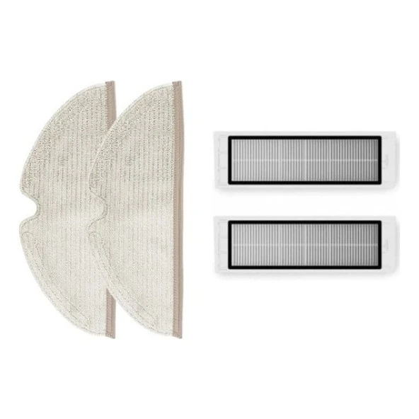 srfn ticaret Roborock S55 Aksesuar Seti: 2 Adet Tam Yüzeyli Fiber Mop Bezi - 1 Adet Hepa Filtre ürün görseli 1