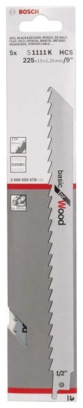 Bosch - Basic Serisi Ahşap için Panter Testere Bıçağı S 1111 K - 5'li - 2