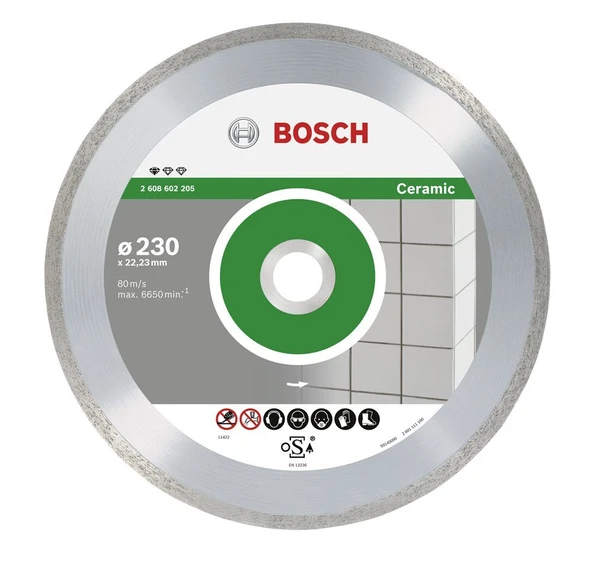 Bosch - Standard Seri Seramik İçin, 9+1 Elmas Kesme Diski Set 230 mm - 1