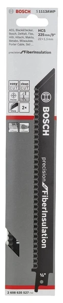 Bosch - Precision for Serisi Elyaflı Yalıtım Malzemeleri için Panter Testere Bıçağı S 1113 AWP - 2
