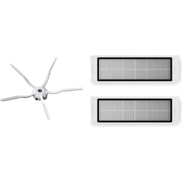 srfn ticaret Roborock S5-S50-S51-S55-S6-S6 Pure-S5 Max Aksesuar Seti: 2 Adet Hepa Filtre - 1 Adet Yan Fırça ürün görseli 1