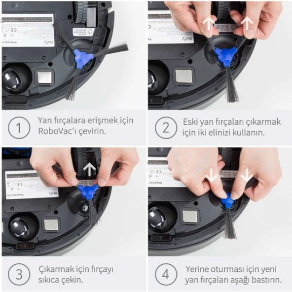 srfn ticaret Anker Eufy RoboVac R500 Yan Fırça Seti 4 adet - 2