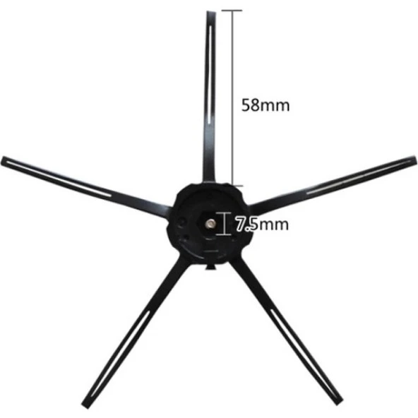 srfn ticaret Xiaomi Roborock S6 Robot Süpürge 5 Kollu Fırça (2 Adet Siyah)