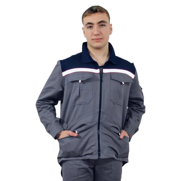 Persmont PMP04Y Gri Plus Gabardin Yazlık Mont  3XL