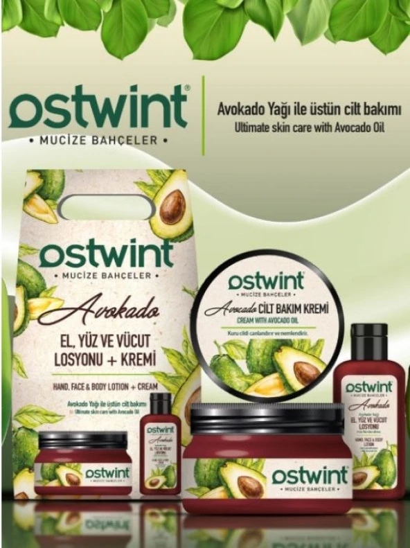 Ostwint Mucize Bahçeler Avokado El, Yüz Vücut Kremi 300 Ml + Losyonu (100 Ml) Set 8683835159864