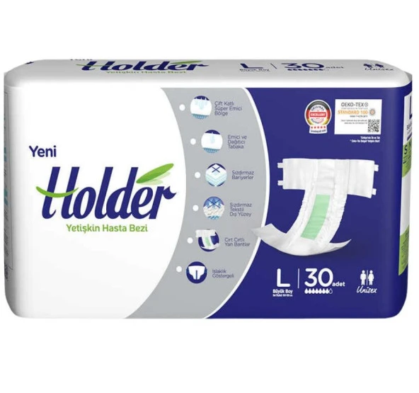 Holder Yetişkin Hasta Bezi L Beden 30lu 8697405344420