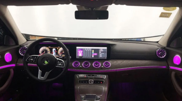 Mercedes W213 Uyumlu E Serisi 2018+ 64 Renk Ön Havalandırma Menfez Seti Ambians Set (Multicolor) - 2