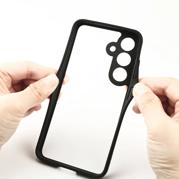 Galaxy S24 Kılıf New Roll Kenar ve Kamera Koruyucusu Renkli Şeffaf Kılıf - Resim 5