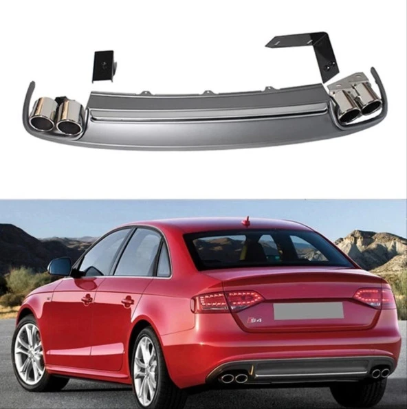 Audi A4 Uyumlu 2009-2011 S4 Difüzör Ve Egzoz Seti - 2