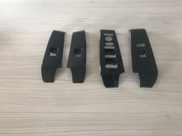 2022 Civic Uyumlu Cam Düğme Kaplama - Piano Black - Resim 2