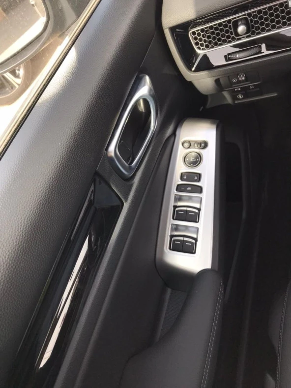 2022 Civic Uyumlu Cam Düğme Kaplama - Silver - 2