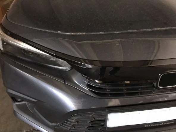 2022 Civic Uyumlu Panjur Kaplama - Piano Black 3 Parça - 3