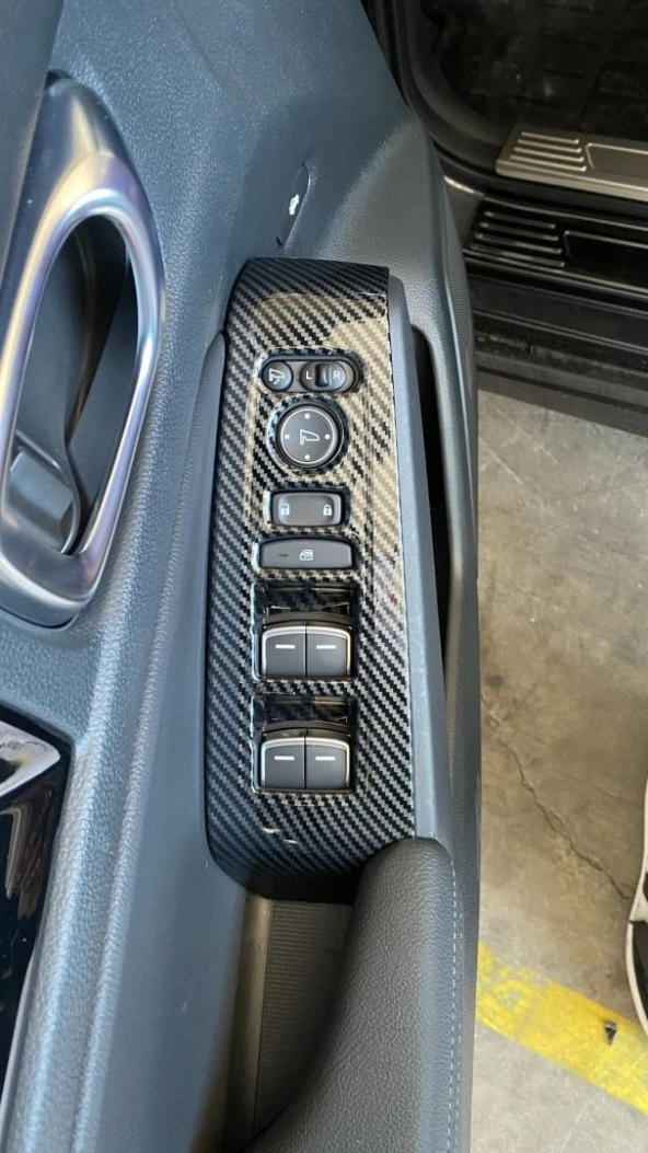 2022 Civic Uyumlu Cam Düğme Kaplama - Karbon - Resim 2