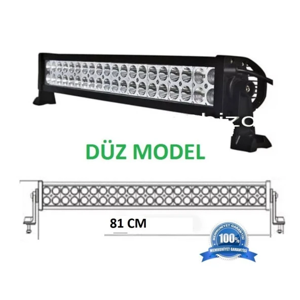 Off Road LED Bar Düz Model Çift Sıra LED 180 At 81 Cm 60 LED