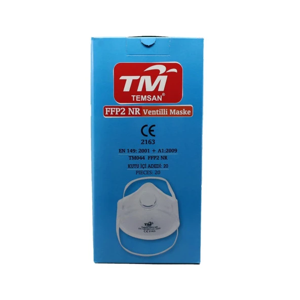 TM Temsan Beyaz Ventilli FFP2 NR Toz İş Güvenlik Sanayi Boya Konik Maske - 20 Adetlik 3 Paket - 2