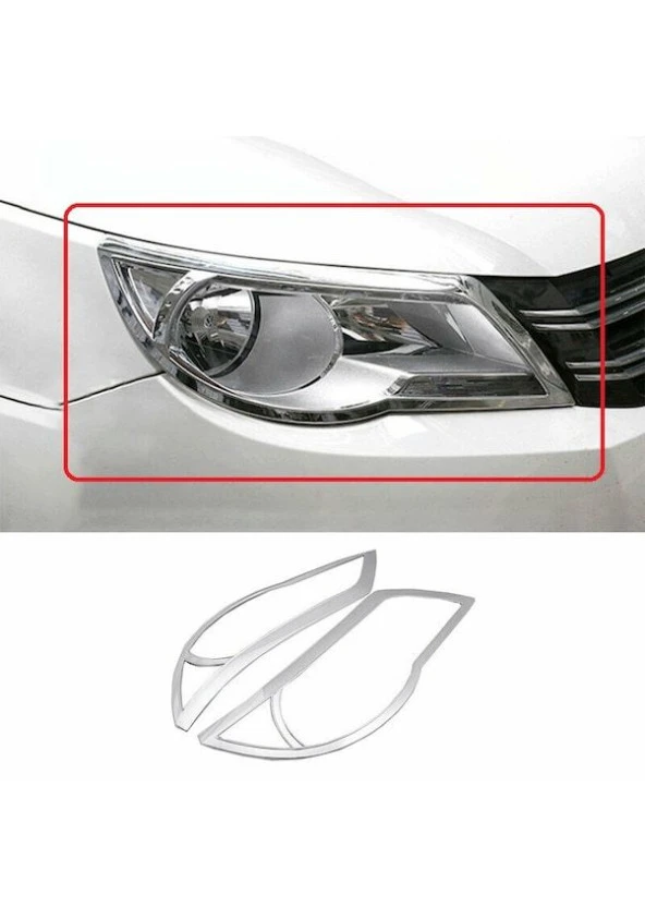 Volkswagen Tiguan 2008-2010 Far Çerçevesi ABS Krom 2 Parça - 2