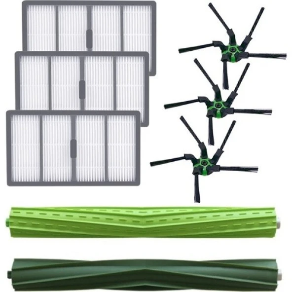 srfn ticaret Irobot Roomba S9 Robot Süpürge Uyumlu Fırça ve Filtre Seti (100 Ithal A+ Kalite)