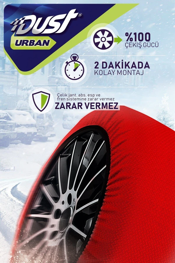 Kar Çorabı 225 50 Lastik R16 Jant Ölçülerine Uyumlu Yüksek Kaliteli Zincir Muadili Ürün Dust - Resim 2