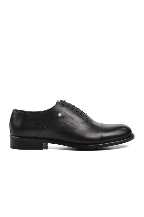 Fosco Siyah Erkek Hakiki Deri Klasik Ayakkabı