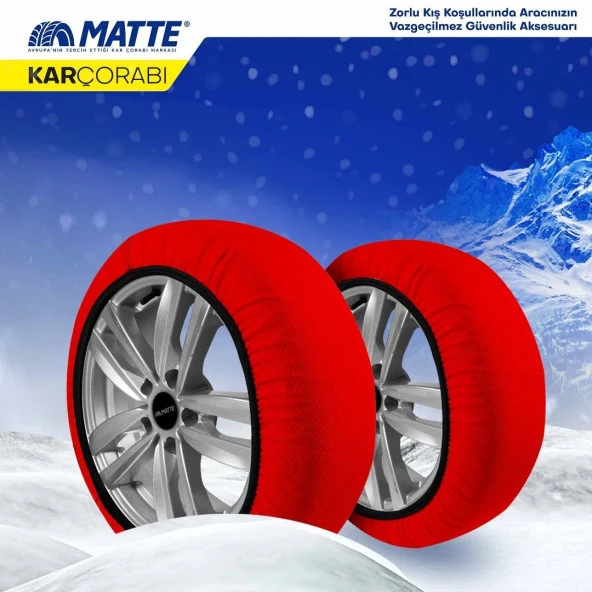 Kar Çorabı Matte 185 60 Lastik R14 Jant Ölçülerine Uyumlu Yüksek Kaliteli Zincir Muadili