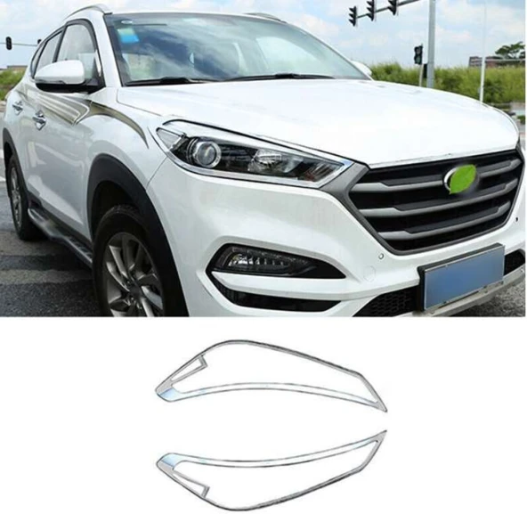 Hyundai Tucson 2015 2018 Ön Far Kaplama ABS Krom