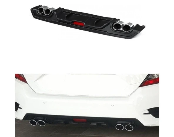 Honda Civic Fc5 Turbo Difüzör 2017 Arka Tampon Eki Siyah